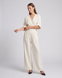 Amelie | Women's V-Neck Wrap Waist Wide Leg Jumpsuit
