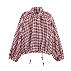 Rosalie Plaid Hooded Cropped Jacket