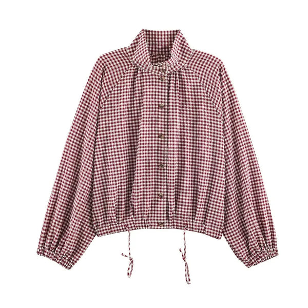 Rosalie Plaid Hooded Cropped Jacket