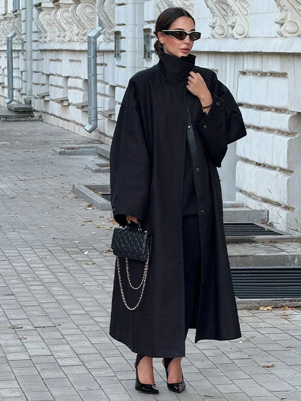 Simone Lace-Up Funnel Neck Trench Coat