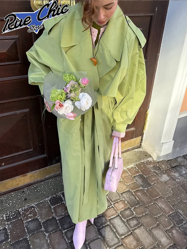 Simone Lace-Up Funnel Neck Trench Coat
