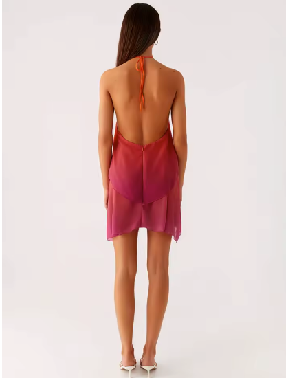 Séraphine Halter Drape Chiffon Mini