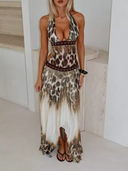Marina Beaded Halter Maxi Dress