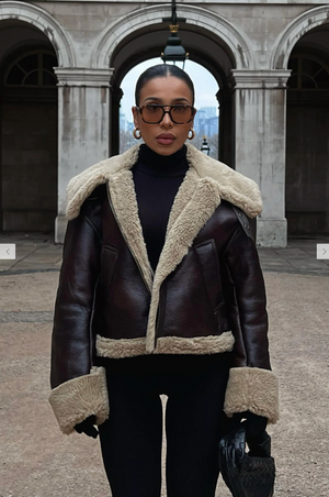 Harper Shearling Faux Suede Jacket
