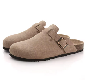 Noëlle Suede Buckle Clog