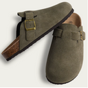 Noëlle Suede Buckle Clog