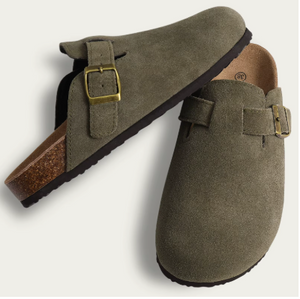 Noëlle Suede Buckle Clog