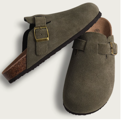 Noëlle Suede Buckle Clog
