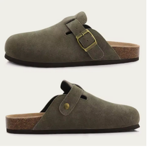 Noëlle Suede Buckle Clog