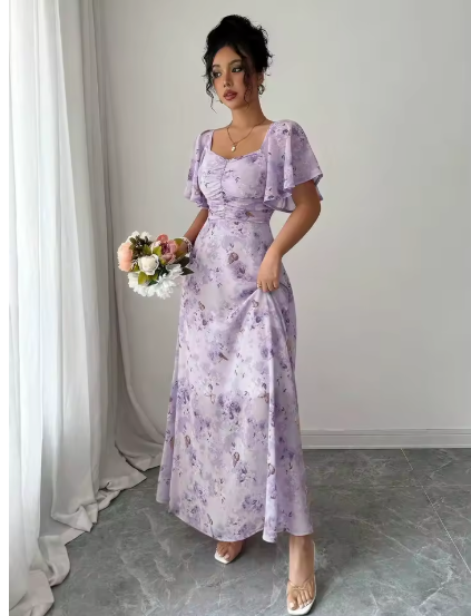 Amélie Floral Sweetheart Maxi Dress