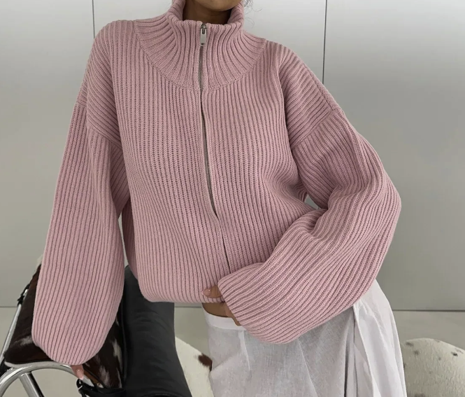 Pauline Oversized Zip Knit Sweater