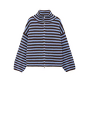 Sandrine Striped Zip-Up Knit Cardigan