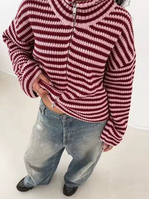 Pauline Oversized Zip Knit Sweater