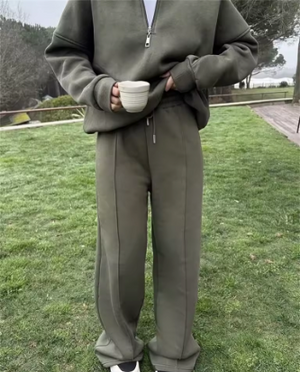 Marguerite Collared Sweatshirt & Wide-Leg Trouser Co-Ord Set