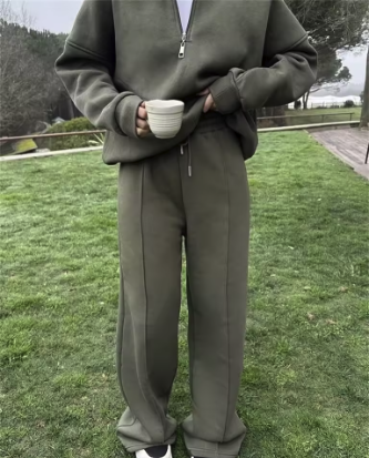 Marguerite Collared Sweatshirt & Wide-Leg Trouser Co-Ord Set