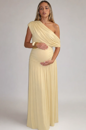 Amélie Asymmetric Maternity Maxi Dress
