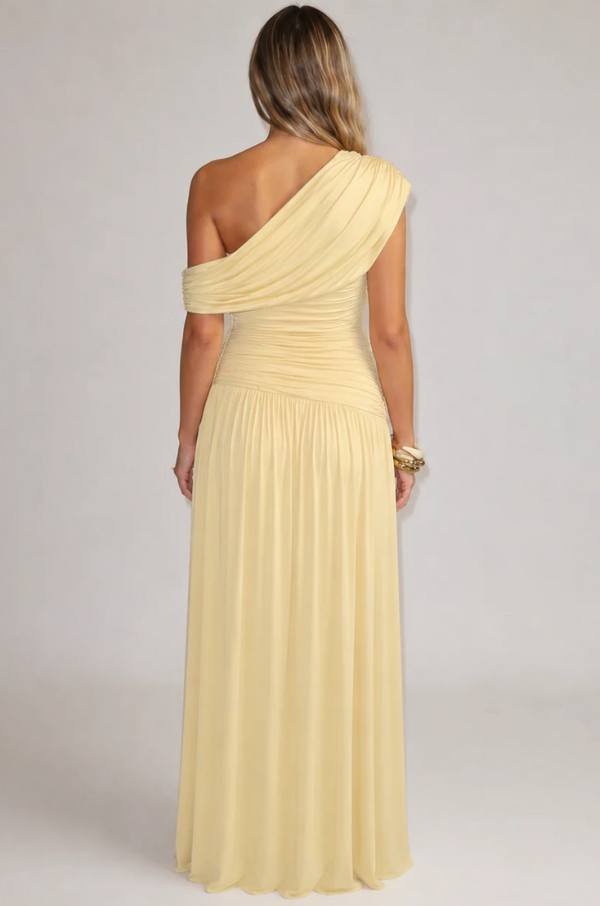 Amélie Asymmetric Maternity Maxi Dress
