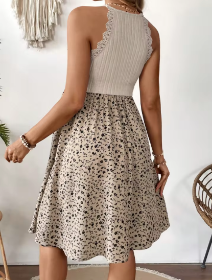 Margot Two-Tone Maternity Floral Midi Dress