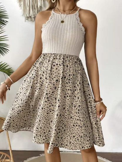 Margot Two-Tone Maternity Floral Midi Dress