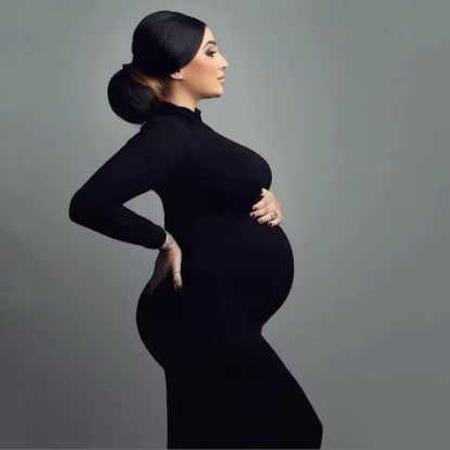 Noémie Turtleneck Slim-Fit Maternity Maxi Dress