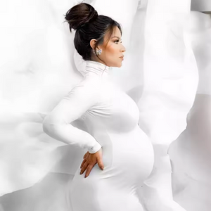 Noémie Turtleneck Slim-Fit Maternity Maxi Dress