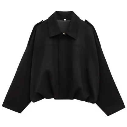 Gaby Cropped Suede Bomber Jacket