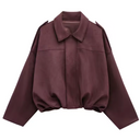 Gaby Cropped Suede Bomber Jacket