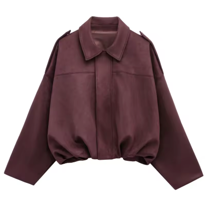 Gaby Cropped Suede Bomber Jacket