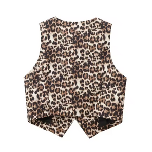 Léone Leopard Print V-Neck Vest