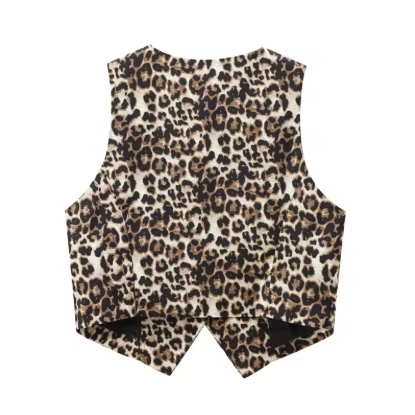 Léone Leopard Print V-Neck Vest
