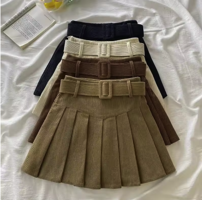 Colette Belted Pleated Mini Skirt