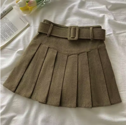 Colette Belted Pleated Mini Skirt