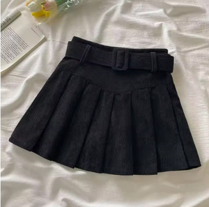 Colette Belted Pleated Mini Skirt