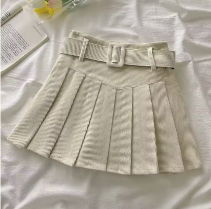 Colette Belted Pleated Mini Skirt