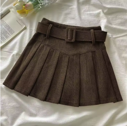 Colette Belted Pleated Mini Skirt