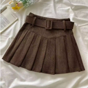 Colette Belted Pleated Mini Skirt