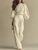 Céleste Textured Knit Crew Neck Two-Piece Set