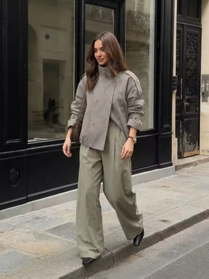 Hailey Funnel Neck Utility Cropped Trench Jacket