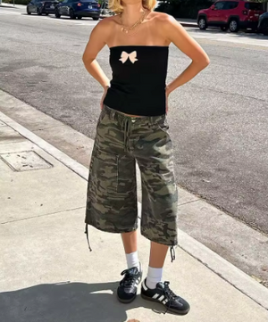 Jade Camo Longline Cargo Short