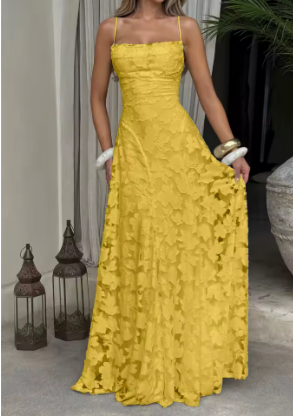 Béatrice Full Lace Spaghetti Strap Maxi Dress