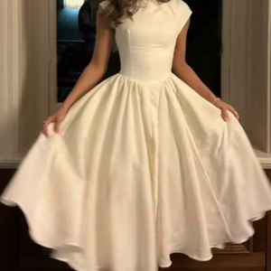 Simone Structured Cap Sleeve Midi Dress