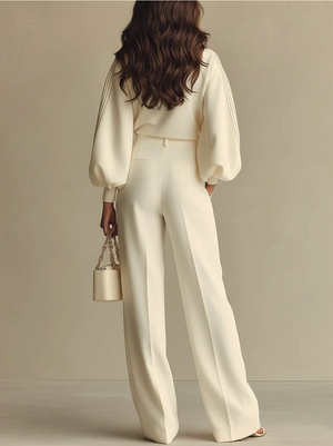 Céleste Textured Knit Crew Neck Two-Piece Set