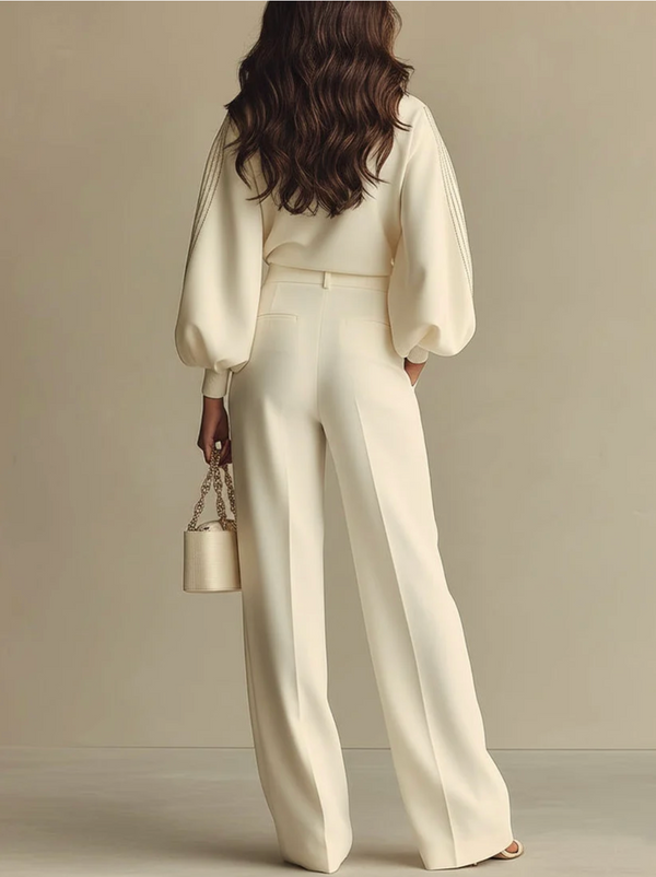Céleste Textured Knit Crew Neck Two-Piece Set