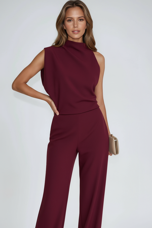Nadia | Women's Asymmetric One Shoulder Tailored Jumpsuit