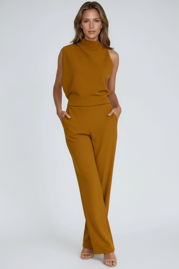Nadia | Women's Asymmetric One Shoulder Tailored Jumpsuit