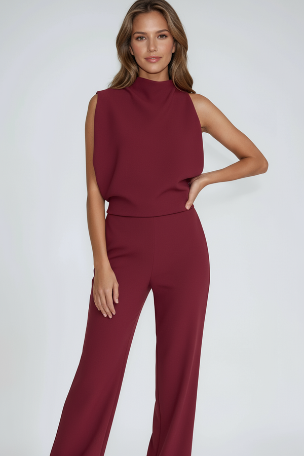 Nadia | Women's Asymmetric One Shoulder Tailored Jumpsuit
