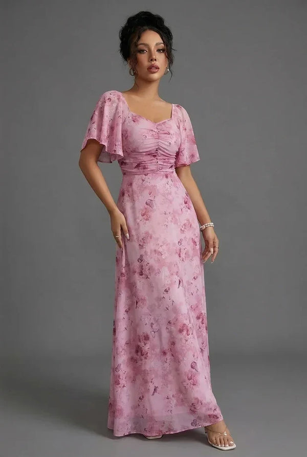 Amélie Floral Sweetheart Maxi Dress