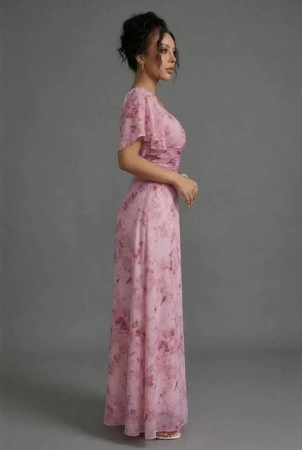 Amélie Floral Sweetheart Maxi Dress