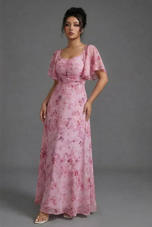 Amélie Floral Sweetheart Maxi Dress