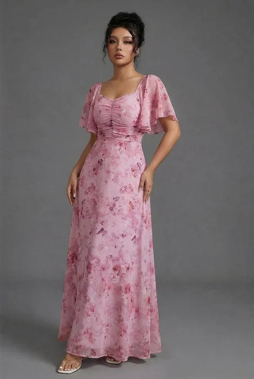 Amélie Floral Sweetheart Maxi Dress